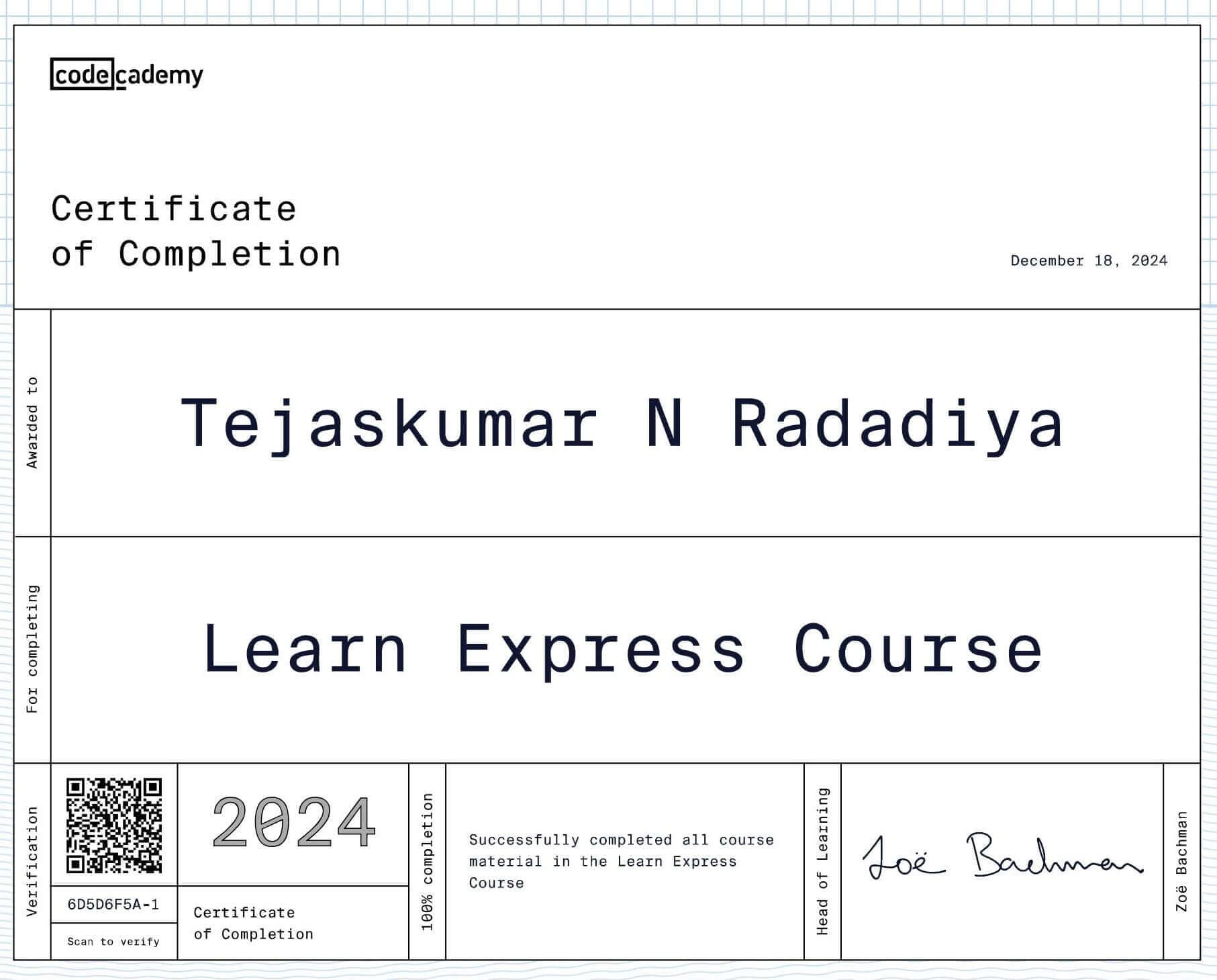 Expressjs Certification